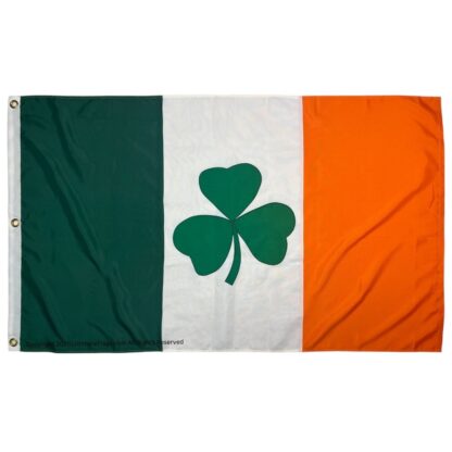 ireland shamrock double nylon embroidered flag 3 x 5 ft. outdoor
