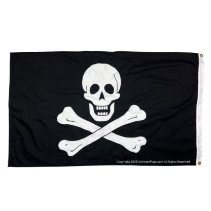 jolly roger flag pirate no patch cotton 3 x 5 ft.