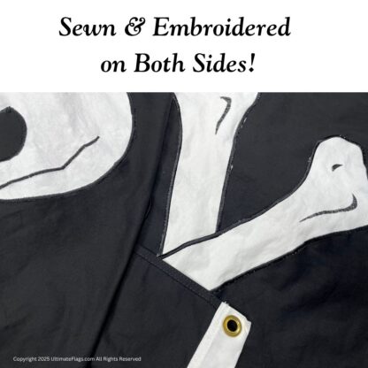 jolly roger flag pirate no patch cotton 3 x 5 ft.