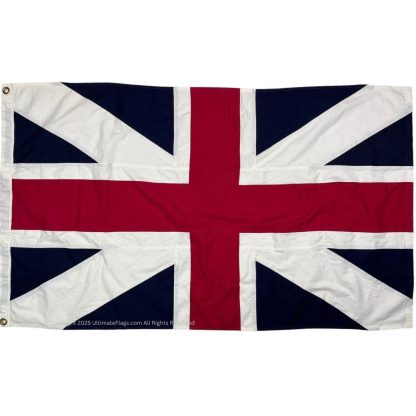 king's colors flag union jack flag cotton embroidered 3 x 5 ft.
