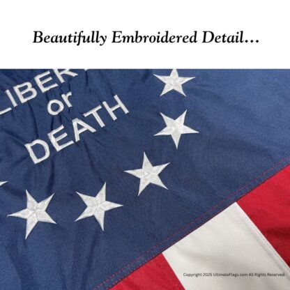 liberty or death flag – 3x5 ft sewn double nylon embroidered outdoor banner