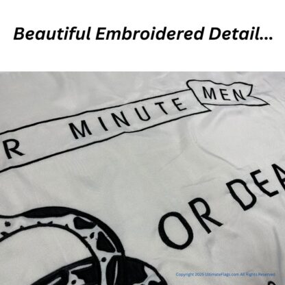 don't tread on me white culpeper minute men double nylon embroidered flag 3 x 5 ft.