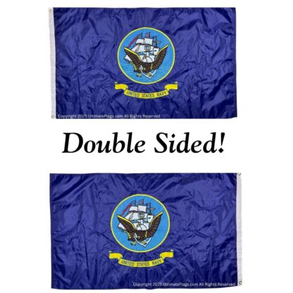 us navy flag double sided double nylon embroidered flags for sale 3 x 5 ft.
