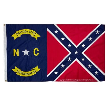 north carolina battle flag may 20 1775 april 12 1776 sewn double nylon embroidered 3 x 5 ft. yellow lettering
