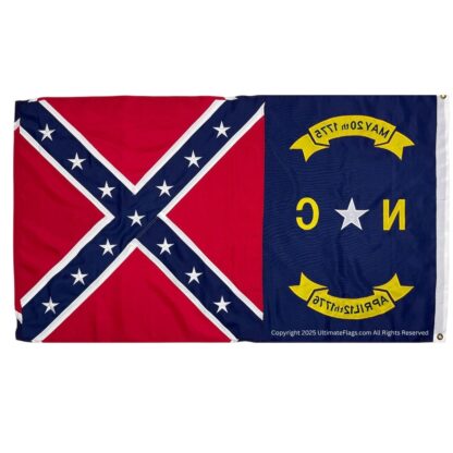 north carolina battle flag may 20 1775 april 12 1776 sewn double nylon embroidered 3 x 5 ft. yellow lettering