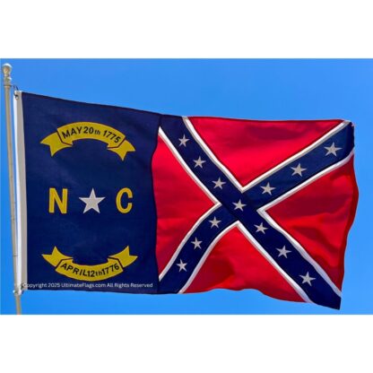 north carolina battle flag may 20 1775 april 12 1776 sewn double nylon embroidered 3 x 5 ft. yellow lettering