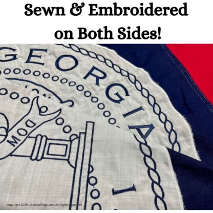 old georgia state flag 1956 2001 premium cotton embroidered 2x3 3x5 4x6 ft.