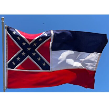 mississippi state flag double nylon embroidered 2x3 3x5 4x6 5x8 6x10 ft.