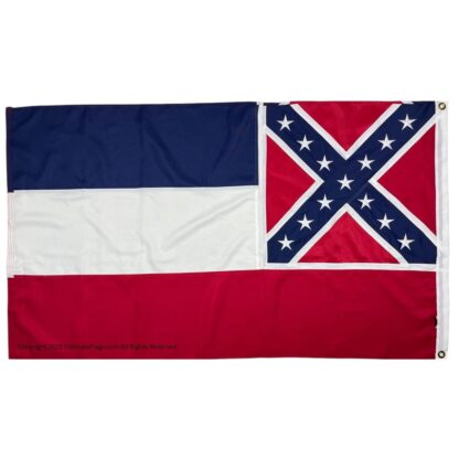 mississippi state flag double nylon embroidered 2x3 3x5 4x6 5x8 6x10 ft.