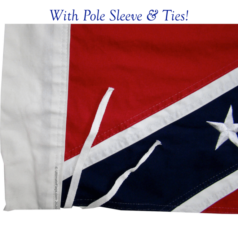 Rebel Flag Cotton 3' x 5' with ties (Reenactor Quality) Ultimate Flags