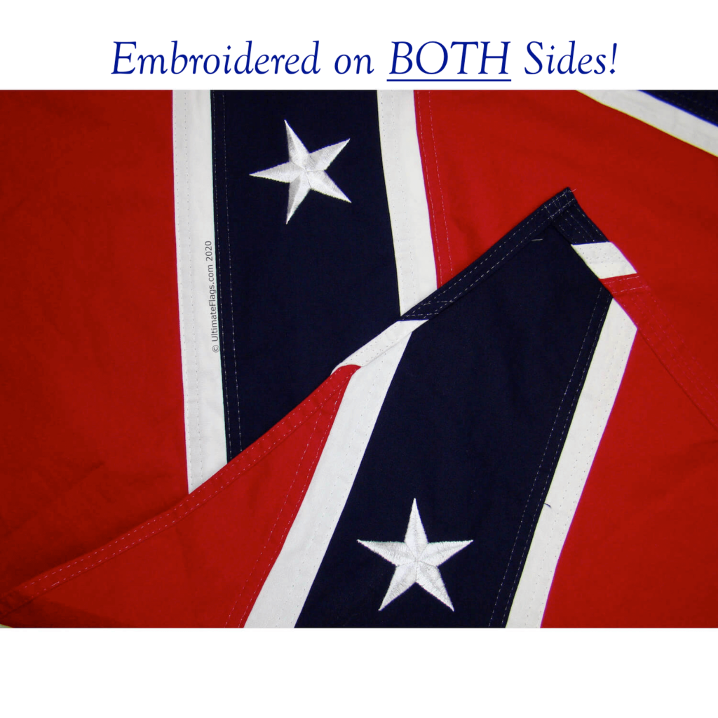 Rebel Flag Cotton 3' x 5' with ties (Reenactor Quality) Ultimate Flags