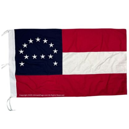robert e lee cotton flag with sleeve and ties 3 x 5 ft.