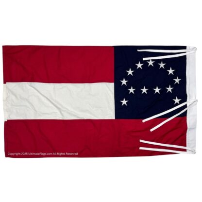 robert e lee cotton flag with sleeve and ties 3 x 5 ft.
