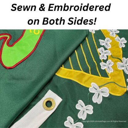 sons of erin csa irish flag, irish confederate flag nylon embroidered 3 x 5 ft. (2ply available)