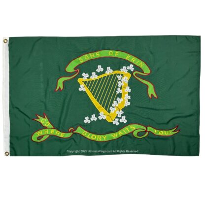 sons of erin csa irish flag, irish confederate flag nylon embroidered 3 x 5 ft. (2ply available)