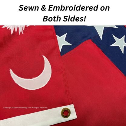 confederate south carolina sovereignty flag double nylon embroidered 3 x 5 ft.
