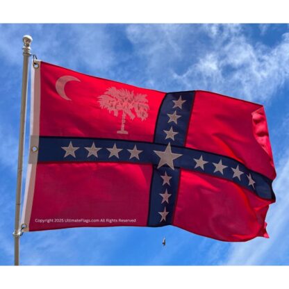 confederate south carolina sovereignty flag double nylon embroidered 3 x 5 ft.