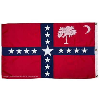 confederate south carolina sovereignty flag double nylon embroidered 3 x 5 ft.