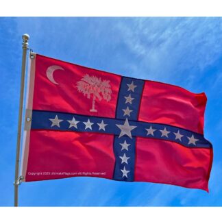 confederate south carolina sovereignty flag double nylon embroidered 3 x 5 ft.