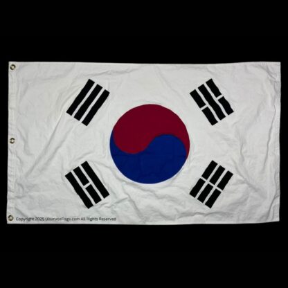 south korea flag cotton embroidered sewn 3 x 5 ft