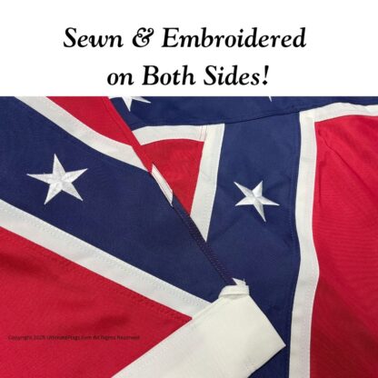 confederate flags for sale rebel flag double nylon embroidered flag with sleeve 3 x 5 ft.