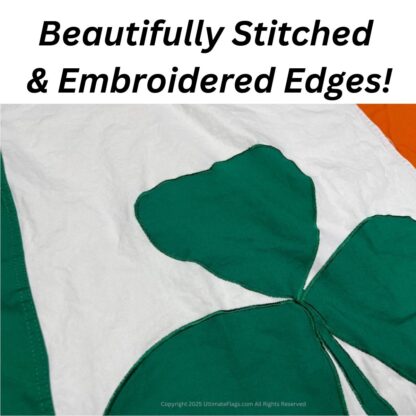 ireland flag with shamrock (sewn cotton flags) 3 x 5 ft.