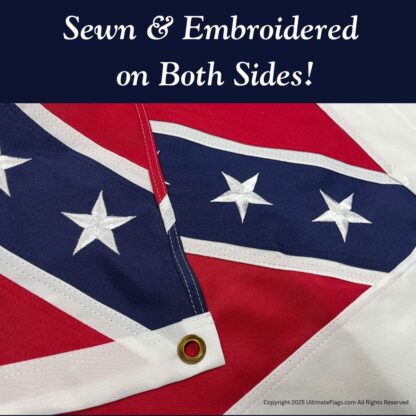 2nd national flag second national confederate flags sewn outdoor double nylon embroidered 3 x 5 ft.
