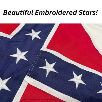 3rd national confederate flag double nylon sewn embroidered outdoor tough heavy duty flags