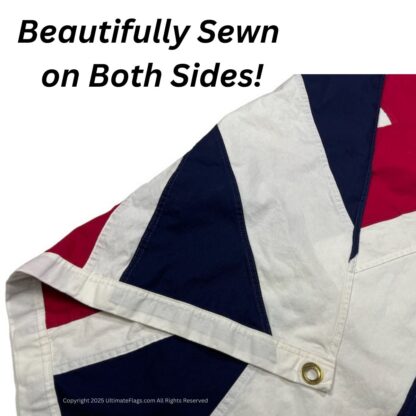 king's colors flag union jack flag cotton embroidered 3 x 5 ft.