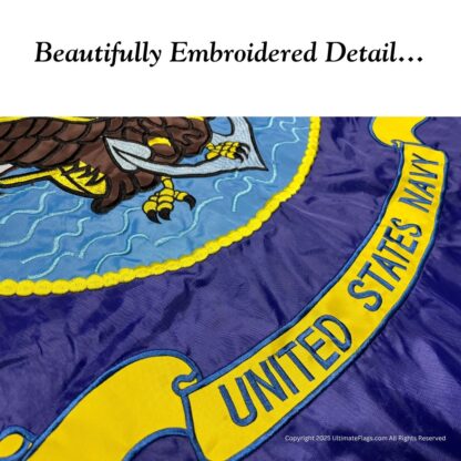 us navy flag double sided double nylon embroidered flags for sale 3 x 5 ft.