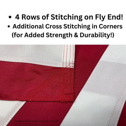 usa flag commercial 2 ply poly embroidered 12"x18", 3x5, 4x6, 5x8, 6x10, 8x12, 10x15, 10x19, 15x25, 20x30, 30x50, 50x80 ft (made in america)