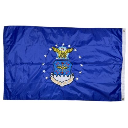 air force flag nylon embroidered double sided flags 12x18 inch, 2x3, or 3 x 5 ft.