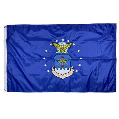 air force flag nylon embroidered double sided flags 12x18 inch, 2x3, or 3 x 5 ft.