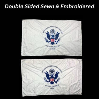 coast guard flag uscg flags for sale double sided double nylon embroidered 3 x 5 ft.