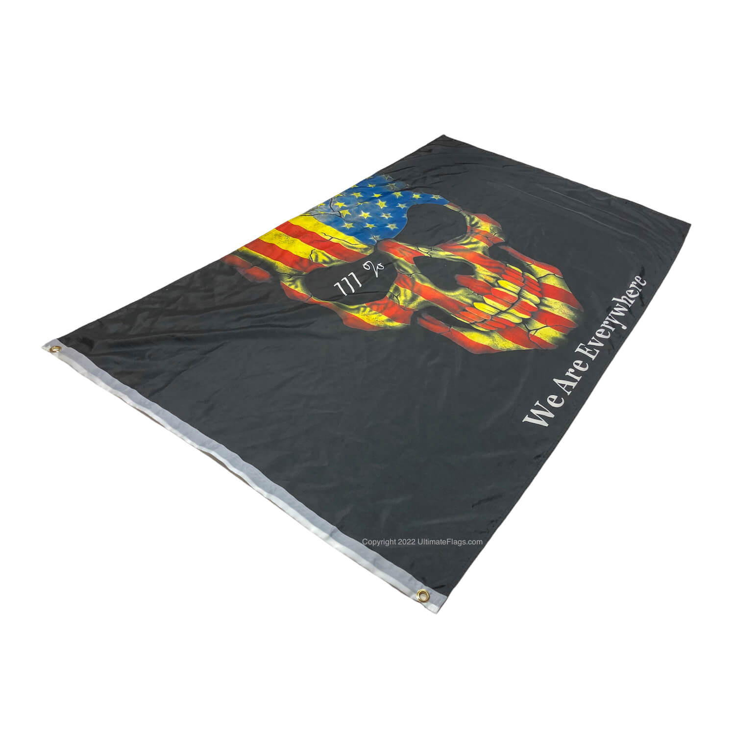 cool we are everywhere flag 3% skull weathered look 3x 5 feet