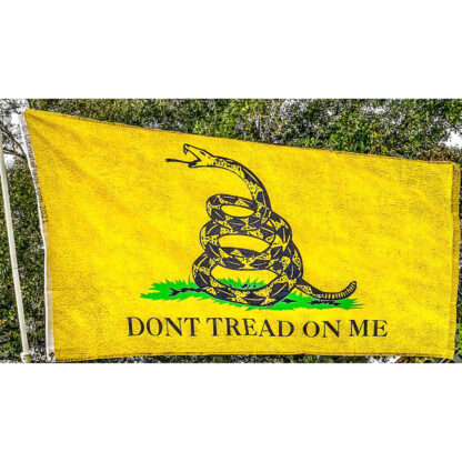 vintage gadsden flag weathered antiqued 3x5 flying outdoors