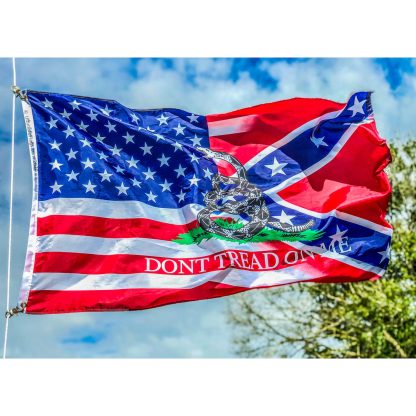 usa rebel gadsden dont tread on me snake flags for sale outdoor flag flying in Florida