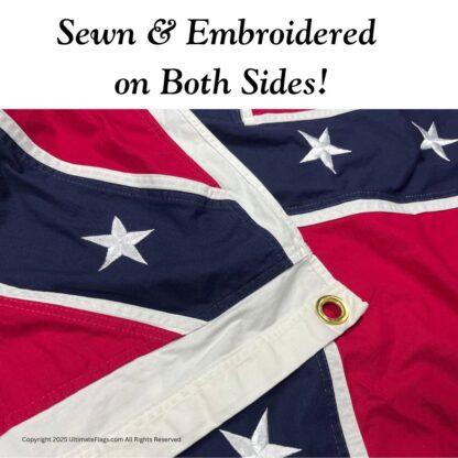 confederate artillery battle flag (square with white border) 38 x 38 inch (thick premium cotton)