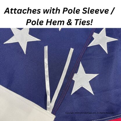 1st national confederate flag 7 stars and bars double nylon embroidered 3 x 5 ft. with sleeves/ties