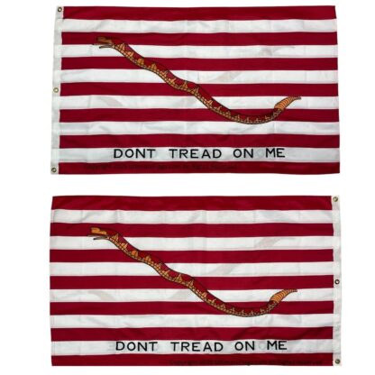 1st navy jack flag don't tread on me red double nylon embroidered 3 x 5 ft.