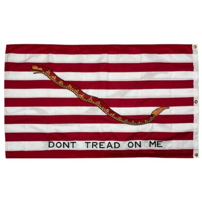 1st navy jack flag don't tread on me red double nylon embroidered 3 x 5 ft.