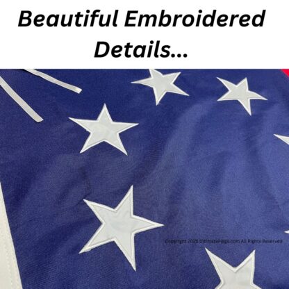 1st national confederate flag 7 stars and bars double nylon embroidered 3 x 5 ft. with sleeves/ties