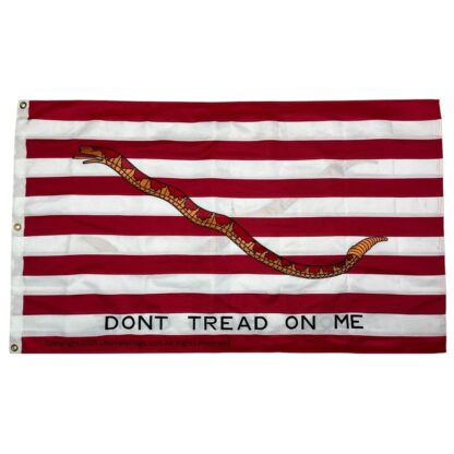 1st navy jack flag don't tread on me red double nylon embroidered 3 x 5 ft.