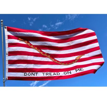 1st navy jack flag don't tread on me red double nylon embroidered 3 x 5 ft.