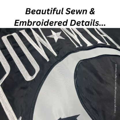 pow mia flag outdoor commercial sewn double sided, double nylon embroidered 3 x 5 ft.