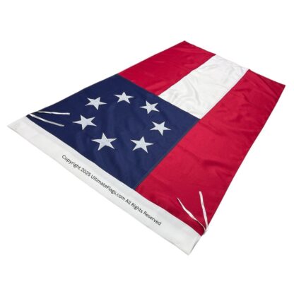 1st national confederate flag 7 stars and bars double nylon embroidered 3 x 5 ft. with sleeves/ties