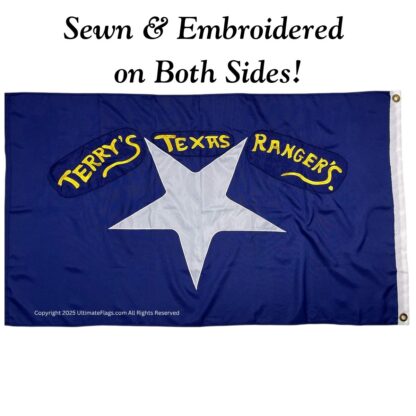 terry's texas rangers flag confederate tx flags outdoor double nylon sewn embroidered 3 x 5 ft.