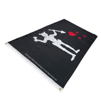 blackbeard's flag pirate blackbeard, edward teach 3x5ft. outdoor double nylon embroidered