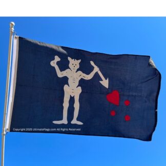 blackbeard's flag pirate blackbeard, edward teach 3x5ft. outdoor double nylon embroidered
