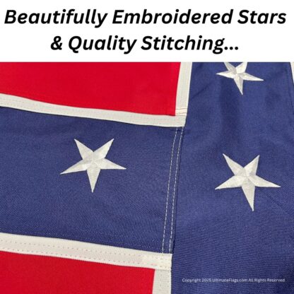 rebel battle flag double nylon embroidered flag 38x38 inch